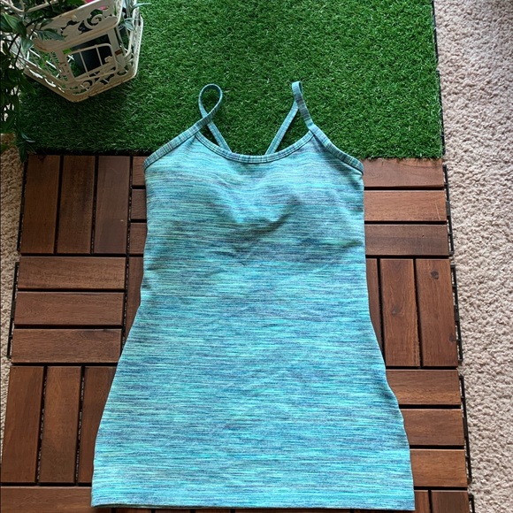 lululemon athletica Tops - Lululemon Tank top sleeveless blue stripes size 4